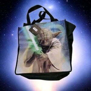 Disney Star Wars Yoda in Action Reusable Gift Tote Grocery Soft Shell Bag - NWT